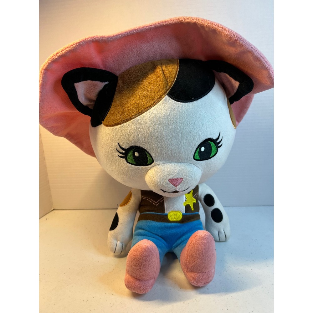Disney Junior Sheriff Callie Plush Calico Cat Pink Cowgirl Hat 15 inch Toy 3439